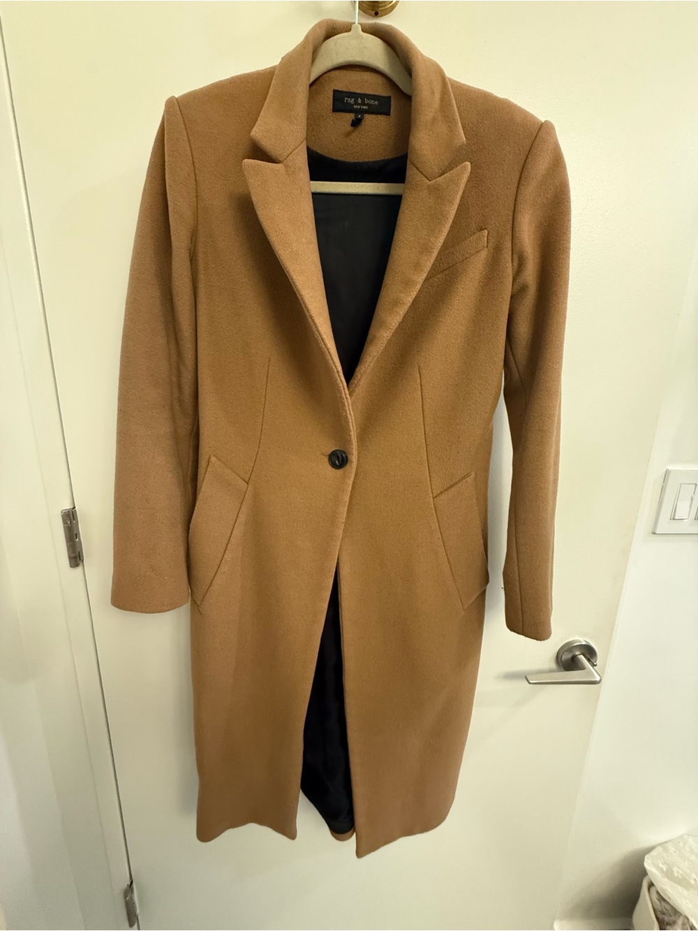 Rag & Bone - size 2 - Wool-Blend Camel Long Coat
